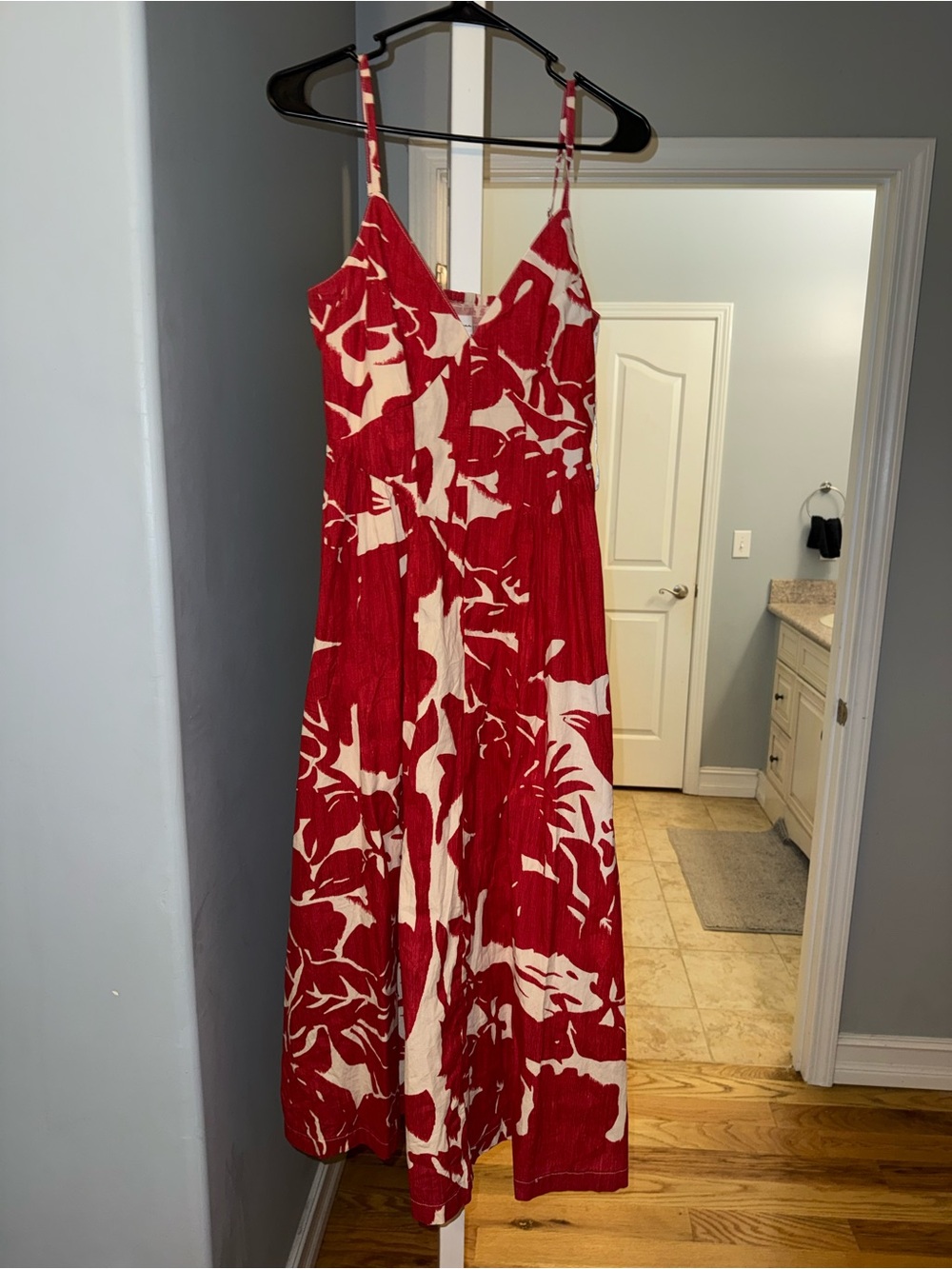 T.J.Maxx Red & Cream Floral Maxi Sundress